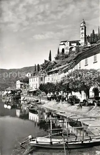 AK / Ansichtskarte Morcote_TI Uferpromenade Kirche Morcote_TI