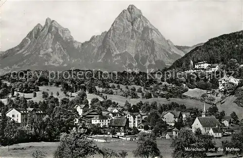 AK / Ansichtskarte Morschach Kirche Mythen Morschach