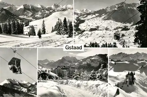 AK / Ansichtskarte Gstaad Kabinenbahn Sessellift Hotel Gstaad