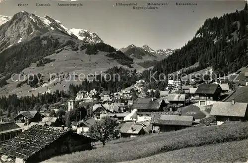 AK / Ansichtskarte Adelboden Panorama Hahnenmoos Pass Metschstand Adelboden