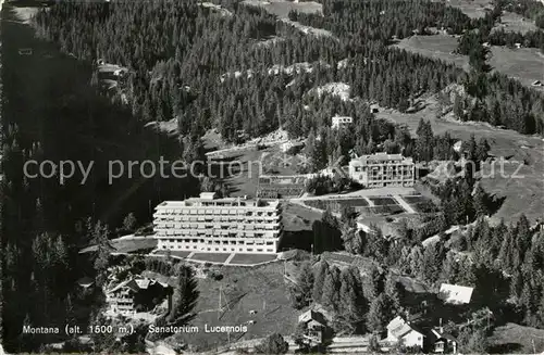 AK / Ansichtskarte Montana_VS Fliegeraufnahme Sanatorium Lucernois Montana_VS