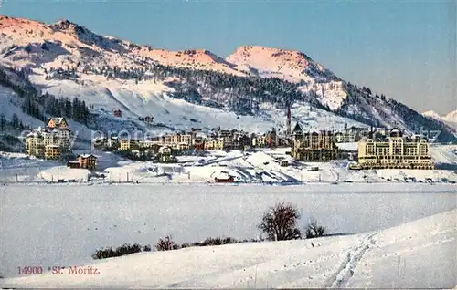 AK / Ansichtskarte Moritz_GR_St See Winterpanorama Grand Hotel Moritz_GR_St