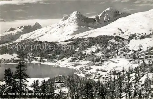 AK / Ansichtskarte Moritz_GR_St Panorama Piz Albana Piz Julier Winterlandschaft Moritz_GR_St