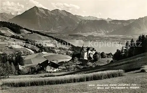 AK / Ansichtskarte Goldiwil Hotel Jungfrau Niesen Thunersee Goldiwil