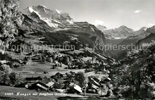 AK / Ansichtskarte Wengen_BE mit Jungfrau Wengen_BE