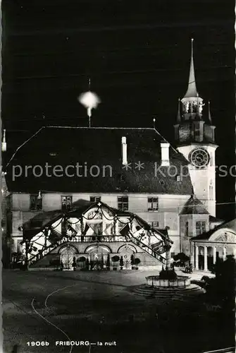 AK / Ansichtskarte Fribourg_FR La nuit Fribourg FR