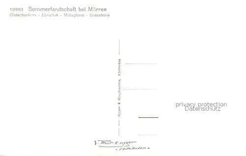 AK / Ansichtskarte Muerren_BE mit Gletscherhorn Ebnefluh Mittaghorn Grosshorn Muerren_BE