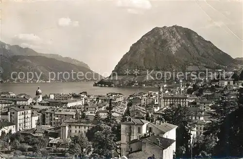 AK / Ansichtskarte Lugano_Lago_di_Lugano mit Monte San Salvatore Lugano_Lago_di_Lugano