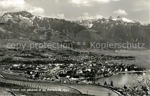 AK / Ansichtskarte Vevey_VD Vue generale et les Rochers de Naye Vevey_VD