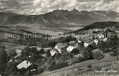 AK / Ansichtskarte Goldiwil Blick auf Thunersee und Stockhornkette Goldiwil