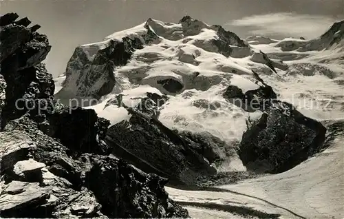 AK / Ansichtskarte Gornergrat_Zermatt mit Blick auf Monterosa Gornergrat Zermatt