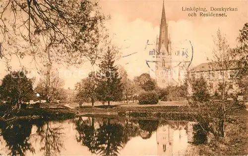 AK / Ansichtskarte Linkoeping Domkyrkan och Residenset Linkoeping