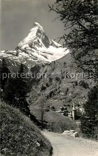 AK / Ansichtskarte Zermatt_VS mit Matterhorn Zermatt_VS
