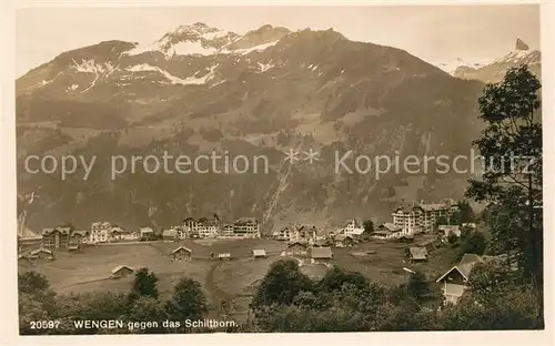 AK / Ansichtskarte Wengen_BE mit Schilthorn Wengen_BE