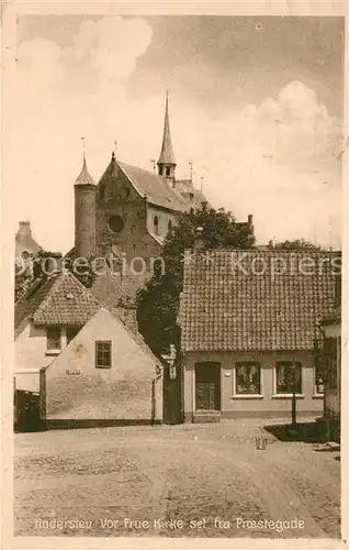 AK / Ansichtskarte Haderslev_Hadersleben Kirke set fra Proestegade Haderslev_Hadersleben