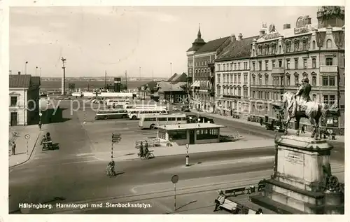 AK / Ansichtskarte Haelsingborg Hamntorget med Stenbocksstalyn Haelsingborg
