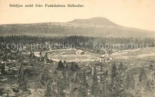 AK / Ansichtskarte Mora_Schweden Staedjan sedd fran Foskdalens faedbodar Mora Schweden