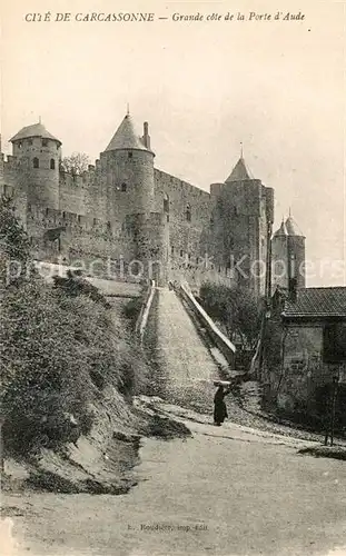 AK / Ansichtskarte Carcassonne Cite Grande cote de la Porte d`Aude Carcassonne