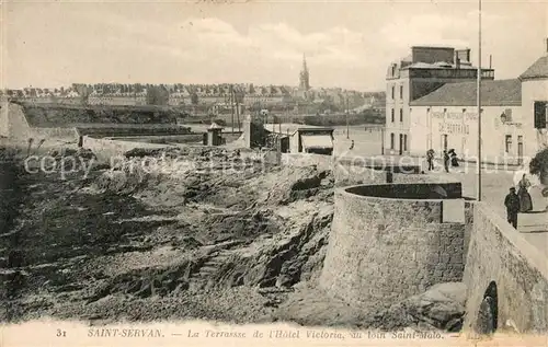 AK / Ansichtskarte Saint Servant_Morbihan La Terrasse de l`Hotel Victoria  Saint Malo Saint Servant Morbihan