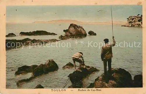 AK / Ansichtskarte Toulon_Var Rochers du Cap Brun Angler Toulon_Var