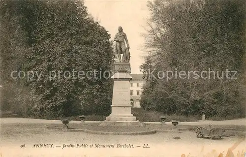 AK / Ansichtskarte Annecy_Haute Savoie Jardin Public et Monument Bertholet Annecy Haute Savoie