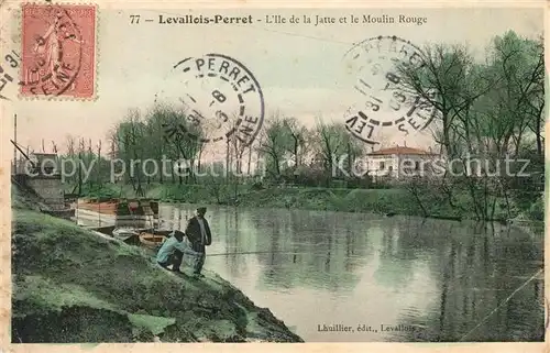 AK / Ansichtskarte Levallois Perret Ille de la Jatte et le Mouling Rouge Levallois Perret