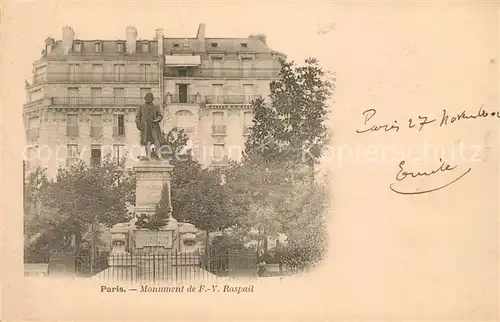 AK / Ansichtskarte Paris Monument de F.V. Raspail Paris