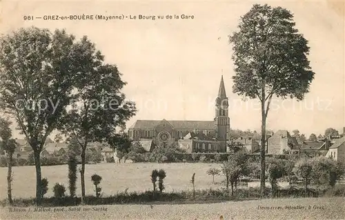 AK / Ansichtskarte Grez en Bouere Le Bourg vu de la Gare Grez en Bouere