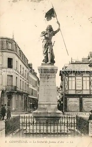 AK / Ansichtskarte Compiegne_Oise Statue de Jeanne d`Arc Compiegne Oise