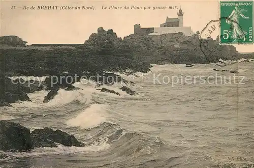 AK / Ansichtskarte Ile de Brehat Le Phare du Paon par grosse mer Ile de Brehat