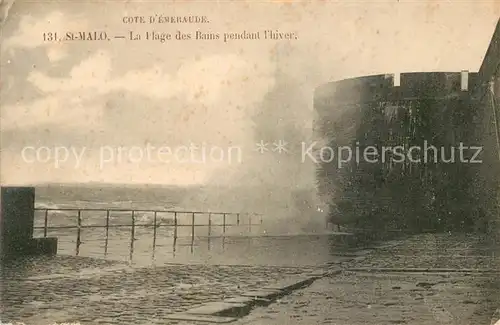 AK / Ansichtskarte Saint Malo_Ille et Vilaine_Bretagne Plage des Bains pendant l`hiver Saint Malo_Ille et Vilaine