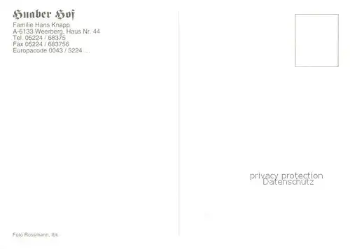 AK / Ansichtskarte Weerberg Huaber Hof  Weerberg