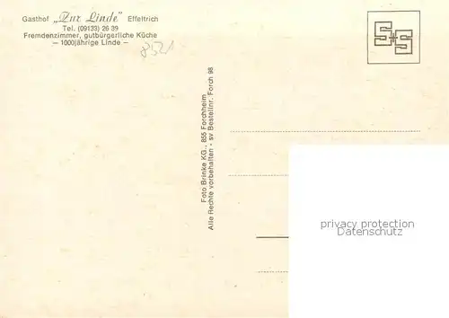 AK / Ansichtskarte Effeltrich Gasthof Zur Linde  Effeltrich