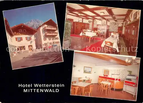 AK / Ansichtskarte Mittenwald_Bayern Hotel Wetterstein Mittenwald Bayern