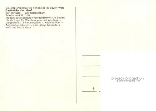 AK / Ansichtskarte Ringelai Gasthof Pension Gross  Ringelai
