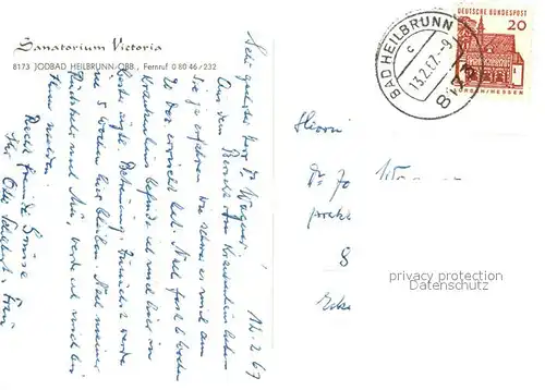 AK / Ansichtskarte Bad_Heilbrunn Sanatorium Victoria Bad_Heilbrunn