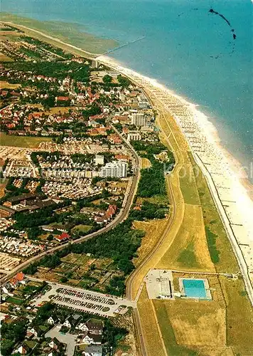 AK / Ansichtskarte Cuxhaven_Duhnen_Nordseebad Fliegeraufnahme Meerwasser Freibad Steinmarne Cuxhaven_Duhnen