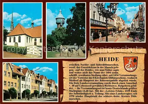 AK / Ansichtskarte Heide_Holstein St. Juergen Kirche Markt Wasserturm Huenengrab Heide_Holstein