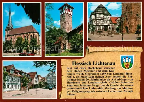 AK / Ansichtskarte Hessisch_Lichtenau Evangelische Pfarrkirche Nachtturm Altes Rathaus Kirchplatz Hessisch Lichtenau