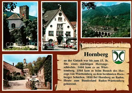 AK / Ansichtskarte Hornberg_Schwarzwald Burg Bruecke  Hornberg Schwarzwald