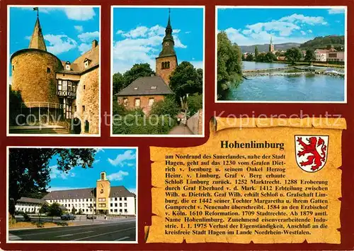 AK / Ansichtskarte Hohenlimburg Schloss Stiftskirche Rathaus Hohenlimburg