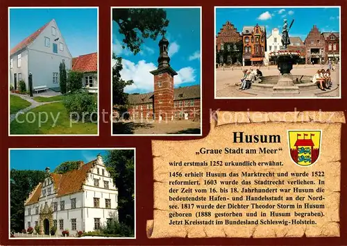 AK / Ansichtskarte Husum_Nordfriesland Storm Haus Schloss Markt  Husum_Nordfriesland