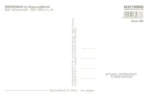 AK / Ansichtskarte Simonswald Simonswaeldertal Elztal Simonswald