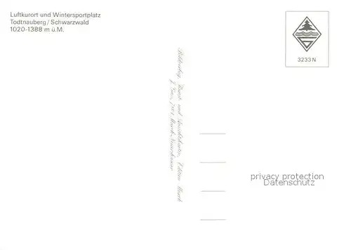 AK / Ansichtskarte Todtnauberg  Todtnauberg