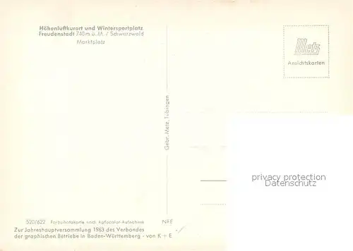 AK / Ansichtskarte Freudenstadt Marktplatz Freudenstadt