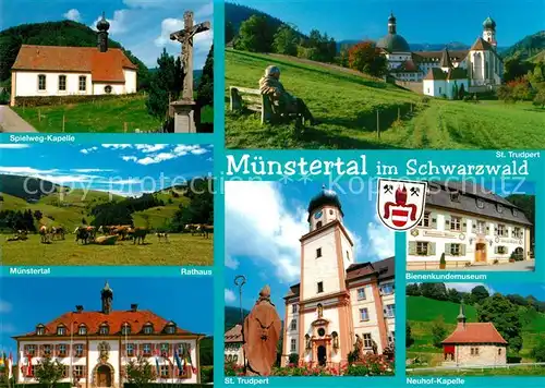 AK / Ansichtskarte Muenstertal_Schwarzwald St. Trudpert Neuhof Kapelle Rathaus  Muenstertal_Schwarzwald