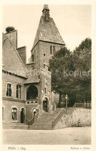 AK / Ansichtskarte Moelln_Lauenburg Rathaus und Kirche Moelln_Lauenburg