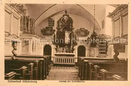 AK / Ansichtskarte Gluecksburg_Ostseebad Inneres der Schlosskirche Gluecksburg_Ostseebad