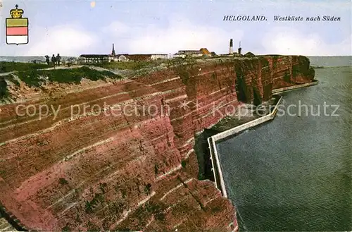 AK / Ansichtskarte Helgoland Westkueste nach Sueden Helgoland