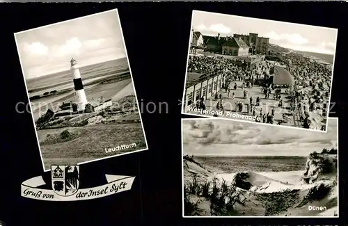 AK / Ansichtskarte Insel_Sylt Leuchtturm Westerland Promenade Duenen Insel_Sylt